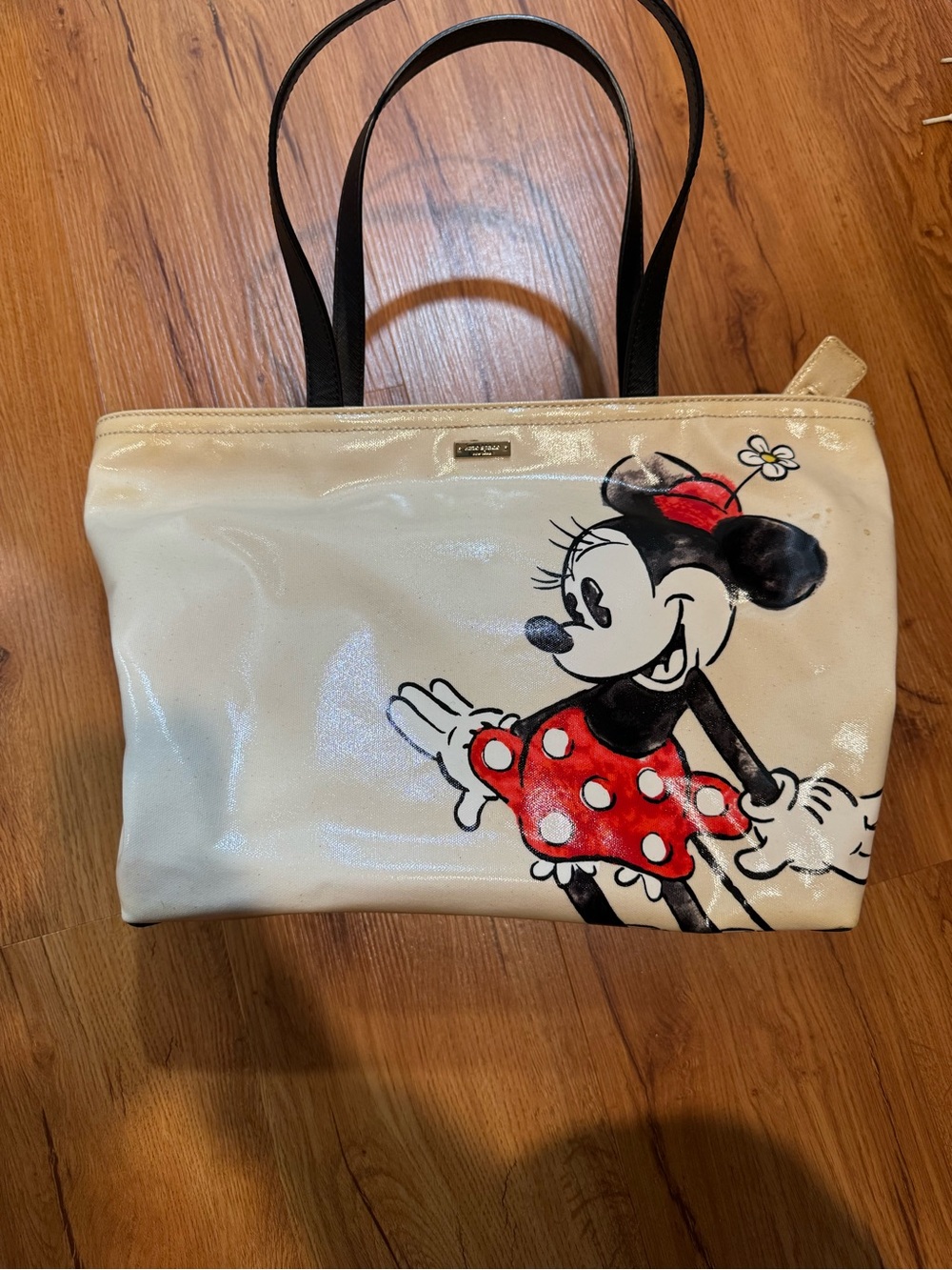Disney Minnie Mouse Cream Tote Bag with Red Accents